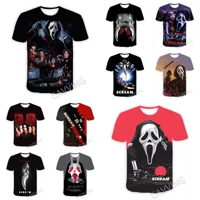 Buy Halloween T-Shirt Scream Movie Poster Horror Scary Spooky Mens T Shirts Top Tee • 11.35£