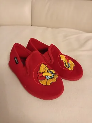 Buy Vintage Disney Winnie The Pooh Red Children's Slippers Size 8 • 14.99£