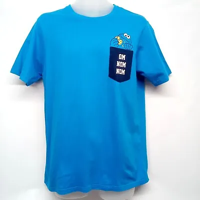 Buy SESAME STREET Cookie Monster T-Shirt 2019 Blue Cotton Medium • 5.99£
