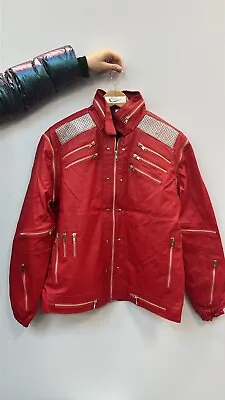Buy Red Leather Jacket Size L • 31.99£