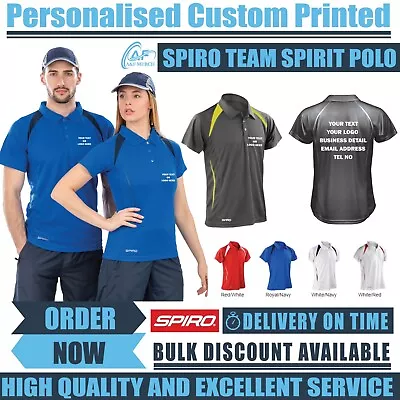 Buy Personalised Custom Spiro Team Spirit Polo T-shirt Lightweight Sports S177M • 16.99£
