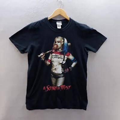 Buy Harley Quinn T Shirt Medium Black Graphic Print Suicide Squad Crew Neck Mens • 8.99£