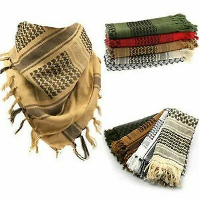 Buy Cotton Palestinian Shemagh Freedom Scarf Keffiyeh Head Wrap Black Olive Green UK • 9.99£