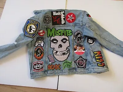 Buy Customized Denim Jacket With Patches Punk Rock XS • 57.90£