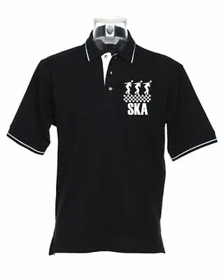 Buy Ska Dancers Men's Tipped Polo T-Shirt - Reggae Specials Madness 2 Tone Mod • 21.95£