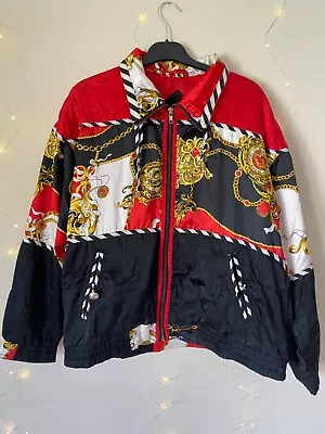 Buy Beyond Retro Gallery Sport Red And Black Patterned Bomber Jacket, Medium  • 10£