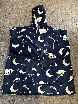 Buy Space Moon Star Print Hoodie Blanket, Adults - Navy. New With Tags. 💙 • 10£