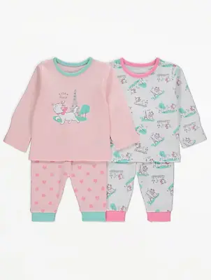 Buy Disney Baby Girls Marie Pink 2 Pack Pyjamas 6-9 Months BNWT • 13.99£