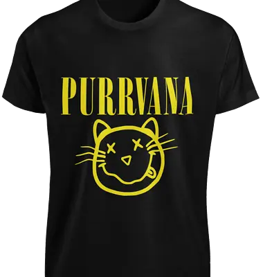 Buy PURRVANA T-SHIRT S-3XL Funny 90s Gunge Music Retro Smiley Face Cat Vintage TEE • 20.61£
