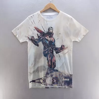 Buy Avenger Infinity War T Shirt Small Beige Ironman Graphic Print Movie Marvel Mens • 8.09£