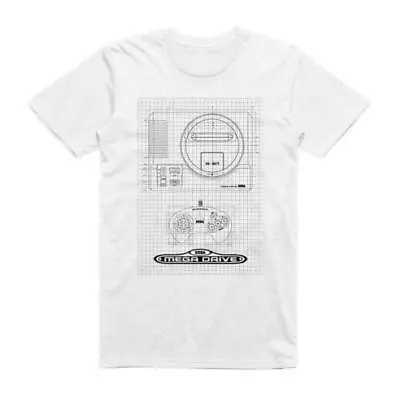 Buy Official SEGA Mega Drive Blueprint Patent T-Shirt Design Small • 18.95£