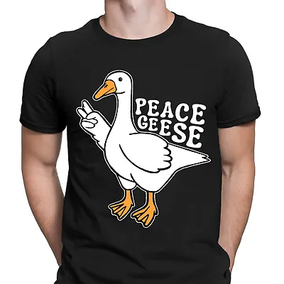Buy Peace Geese Silly Goose Peace Sign Cute Duck Funny Novelty Mens T-Shirts Top #D • 9.99£