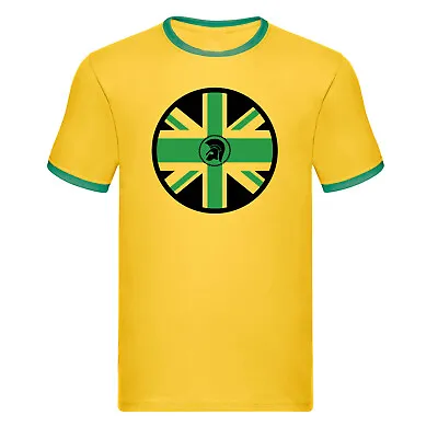 Buy Trojan Jamaican Flag Reggae Ringer T-shirt - Bob Marley Rasta Festival • 12.95£