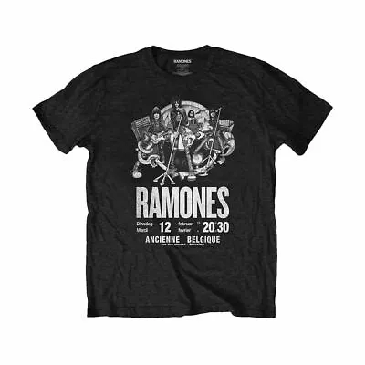 Buy The Ramones Belgique Poster Black Eco T-Shirt • 10£
