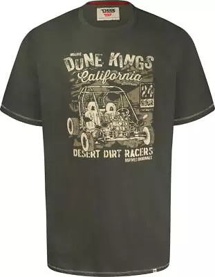 Buy Big Mens D555 Bennett Dune Kings Buggy Print T-Shirt In Khaki 3XL To 6XL • 24.99£