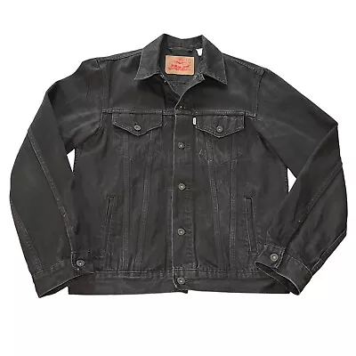 Buy Levi's Denim Jacket Mens L Large Washed Black Trucker Button Up 100% Cotton • 44.99£
