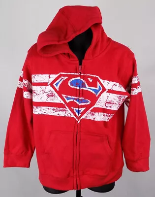 Buy Superman Sweatshirt Boy's 5T Red Zip-Up Hoodie Jacket DC Comics New ST121 • 15.74£