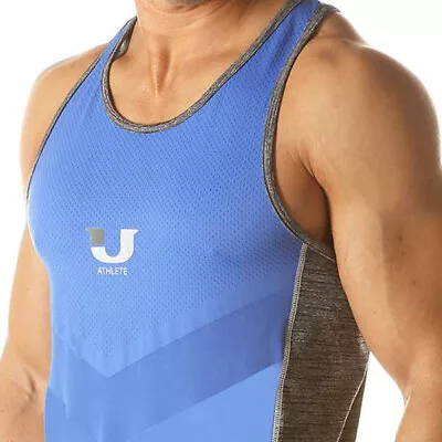 Buy Men's Sleeveless Gym Vest. BLUE SPORTS TANK. Size Medium • 11.50£