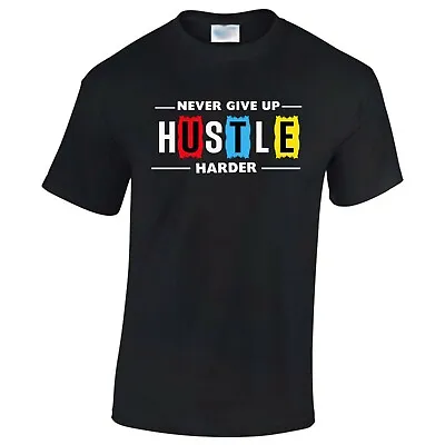 Buy  Hustle Harder Men's T-Shirt Motivational Work Hard Street Make It Big Success • 13.95£