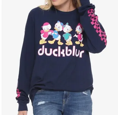 Buy Disney Ducktales Duck Blur Long Sleeve Juniors Shirt Size 2x New • 23.65£