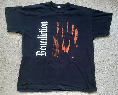 Buy BENEDICTION '90s Vintage World Tour Shirt Death Metal L Obituary Dismember LP CD • 150£