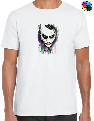 Buy Joker Popart Mens T Shirt Funny Retro Bat Design Cool Gotham Man Premium • 7.99£