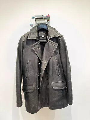 Buy Mens Thick Leather Jacket Medium Size Military Style Very Heavy! • 80£