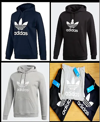 Buy Adidas Men's  Trefoil Pullover Graphic Logo  Fleece Hoodie • 24.99£
