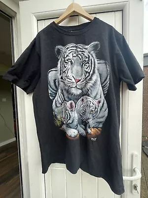 Buy Men's XL Tshirt With Tiger Print On Front And Back/Wild • 12.99£