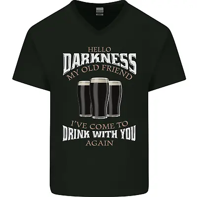 Buy Hello Darkness My Old Friend Funny Guiness Mens V-Neck Cotton T-Shirt • 9.99£