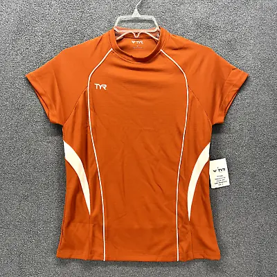 Buy TYR Top Womens Small Orange Tech Tee Crew Neck Short Sleeve T Shirt • 12.07£