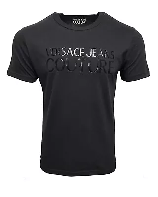 Buy Versace Jeans Couture Black Gloss Print Logo T-shirt Rare Shiny Glossy Classic • 63.74£