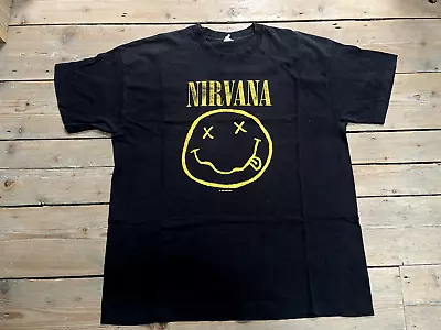 Buy Nirvana 1992 Smiley T Shirt Single Stitch Xl • 300£