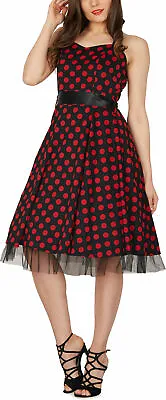 Buy Vintage Polka Dot 50's Rockabilly Bridesmaid Evening Dress 8 - 24 • 13.99£