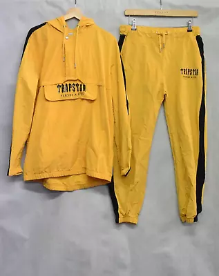 Buy Trapstar Men's Yellow Windbreaker Tracksuit Hoodie & Sweatpants Size L • 6£
