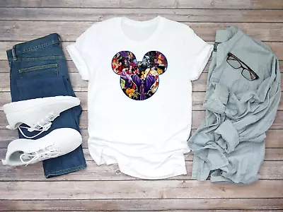 Buy Disney Villains Collage Cartoon Short Sleeve White Men's T Shirt K1060 • 9.92£