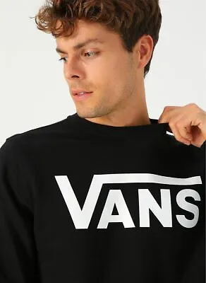 Buy Sweatshirt VANS Crew-Neck Black With Logo White Man VN0A456AY281 • 54.91£