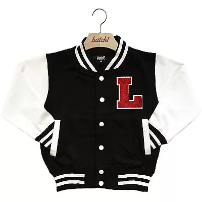 Buy Kids Varsity Baseball Jacket Personalised With Genuine Us College Letter L • 29.95£
