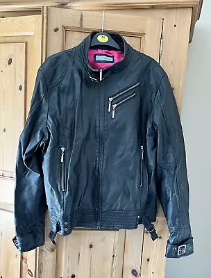 Buy Red Herring Black Biker Style Leather Jacket Late 90’s / Early 00’s • 20£
