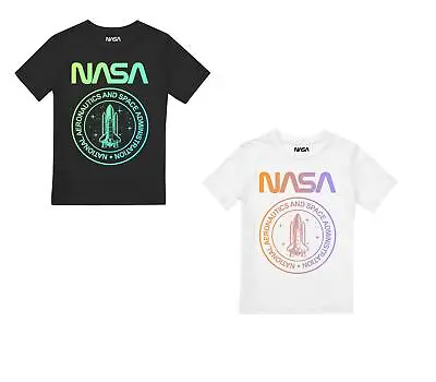 Buy NASA Boys T-shirt National Emblem Gradient Top Tee 7-13 Years Official • 9.99£