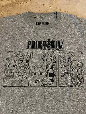 Buy Fairy Tail Natsu Happy Wendy Lucy Gray Erza Heathered Gray T-shirt Funimation M • 2.40£