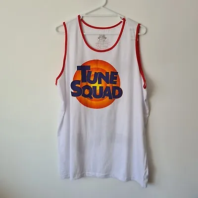 Buy Space Jam Mens Tank Top White 2XL Graphics Tune Squad Red Trim Singlet  • 25.11£