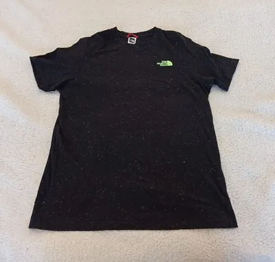 Buy North Face T Shirt Men's Black With Coloured Specks Large Logo On Back Size M • 10£