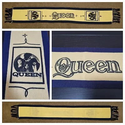 Buy Queen Vintage Scarf Blue And Yellow Queen Band Clothing Concert Memorabilia • 100£