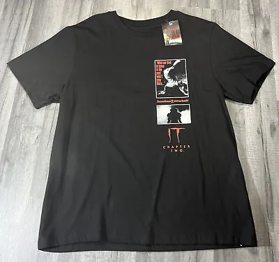 Buy IT Chapter Two Pennywise Clown Black Short Sleeve Crew Neck T-Shirt Size L • 11.99£