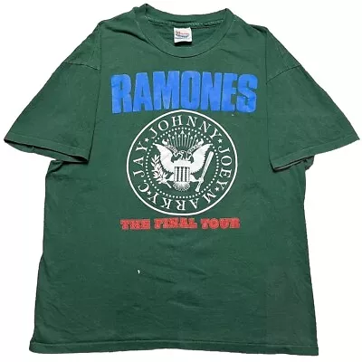 Buy Vintage Ramones The Final Tour T-shirt XL Rock Punk Music Concert 90s Green • 104.20£
