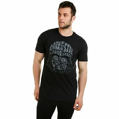 Buy Official Star Wars Mens  Darth Vader Text T-shirt Black  S - XXL • 13.99£