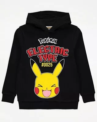 Buy Boys Pokémon Pikachu Electric Type Black Hoodie Age 9 - 10 • 10£