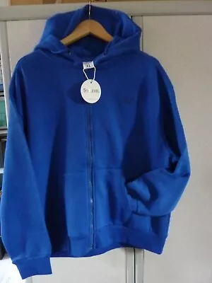 Buy Adults Sublevel New Warm Royal Blue Fleece Jacket With Hood, Front Zip, Pockets • 5.99£