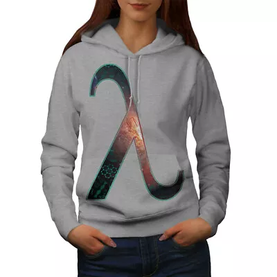 Buy Wellcoda Lambda Space Geek Smart Womens Hoodie, Greek Casual Hooded Sweatshirt • 28.99£